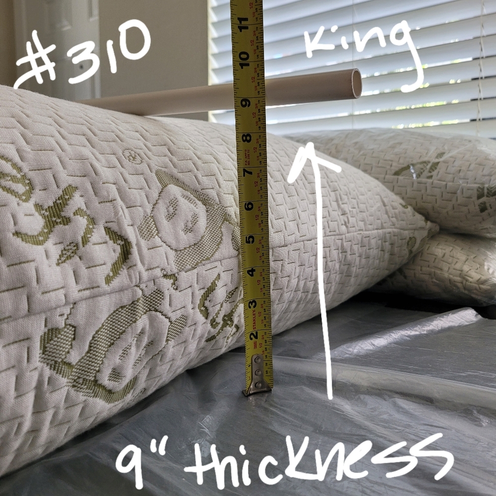 Bamboo #310 Jumbo King Pillow 9" Thick Firm Shredded Memory Foam Costco - Picture 6 of 15